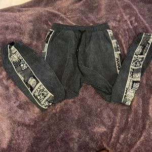 corduroy joggers with design raw gear